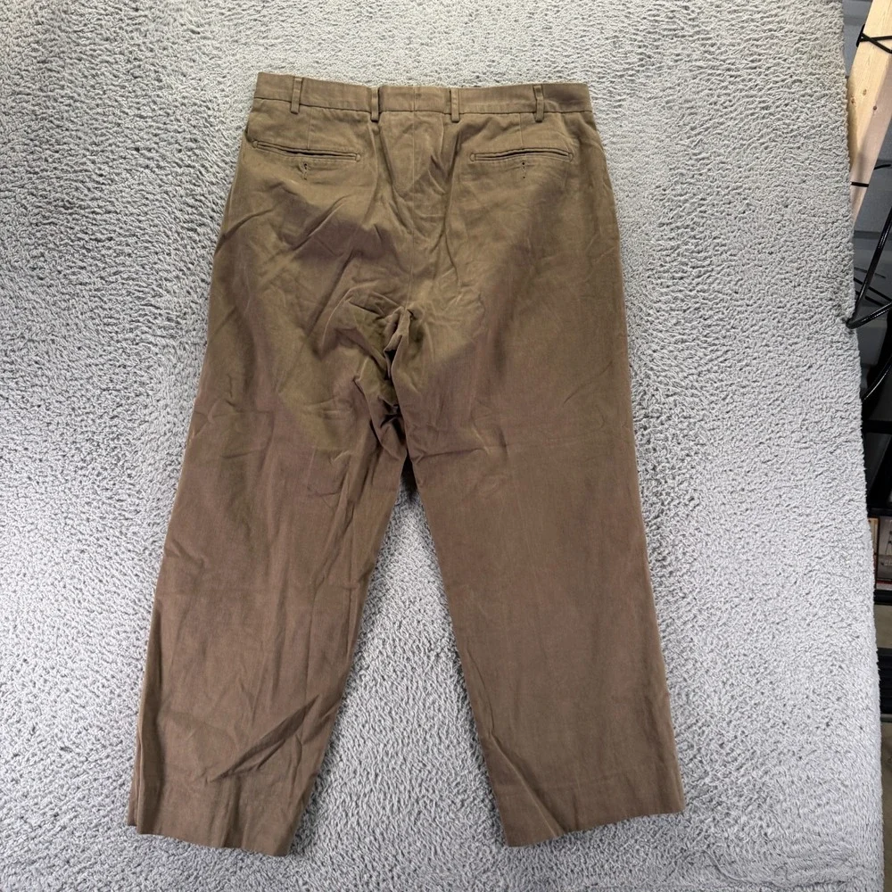 Façonnable Pant Mens 38x28 Brown Cotton Dress Straight Business Preppy Office